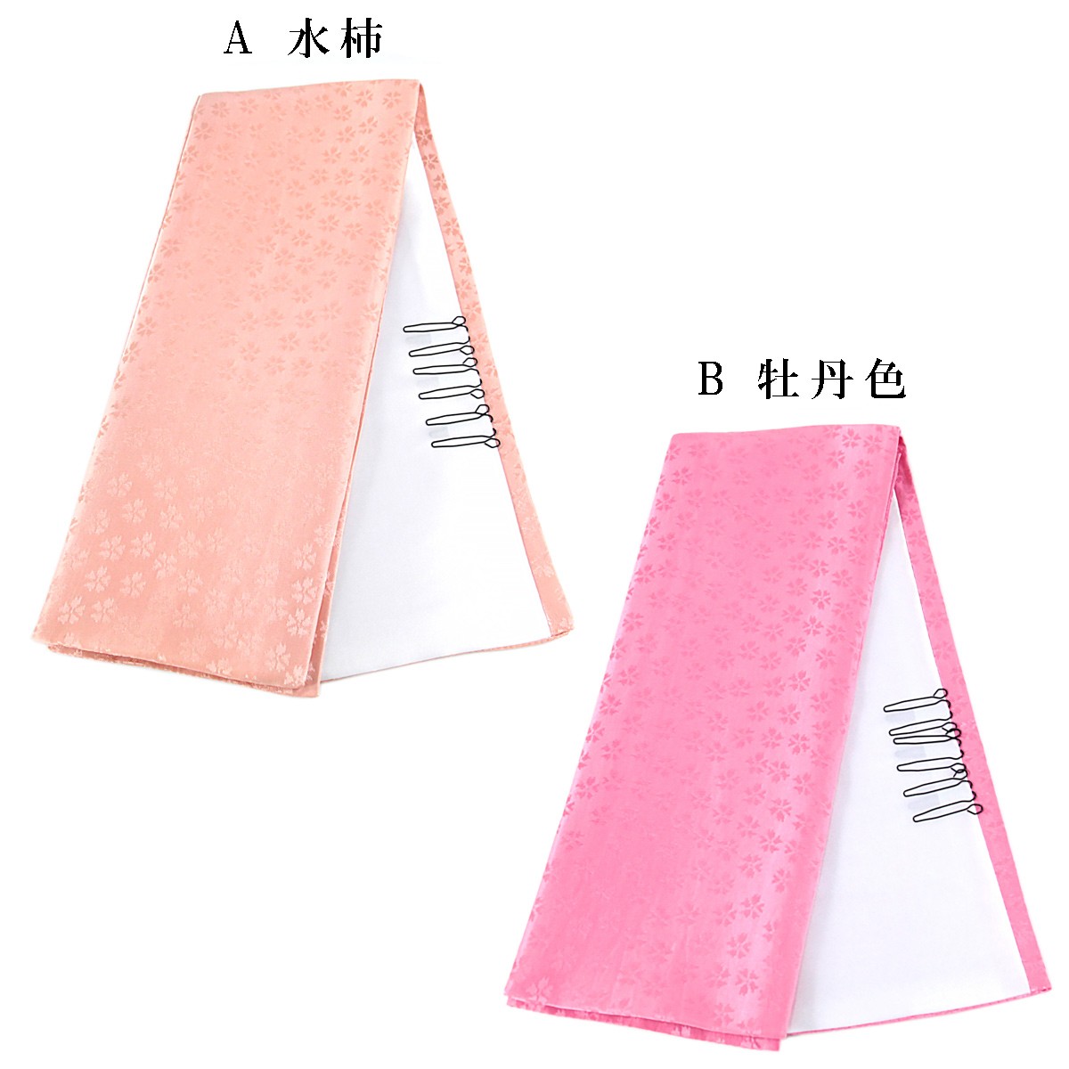 重ね衿 -2- 広衿タイプ 正絹紋意匠 絹100% 小桜地模様 全4色 : あおい