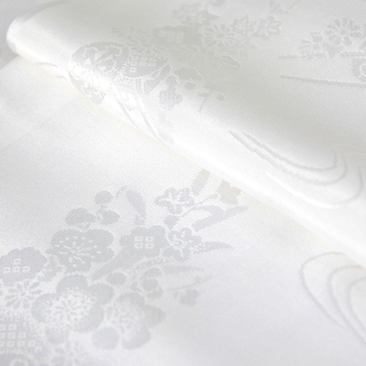長襦袢 反物 正絹 -8- シルエール ホワイト 白 礼装用 紋綸子 絹100 