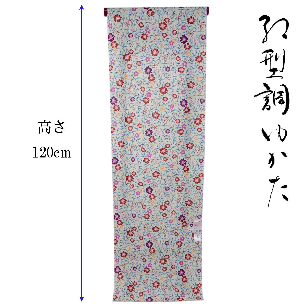 源氏物語 浴衣反物 レディース -5D- 紅型調ゆかた 綿麻 日本製
