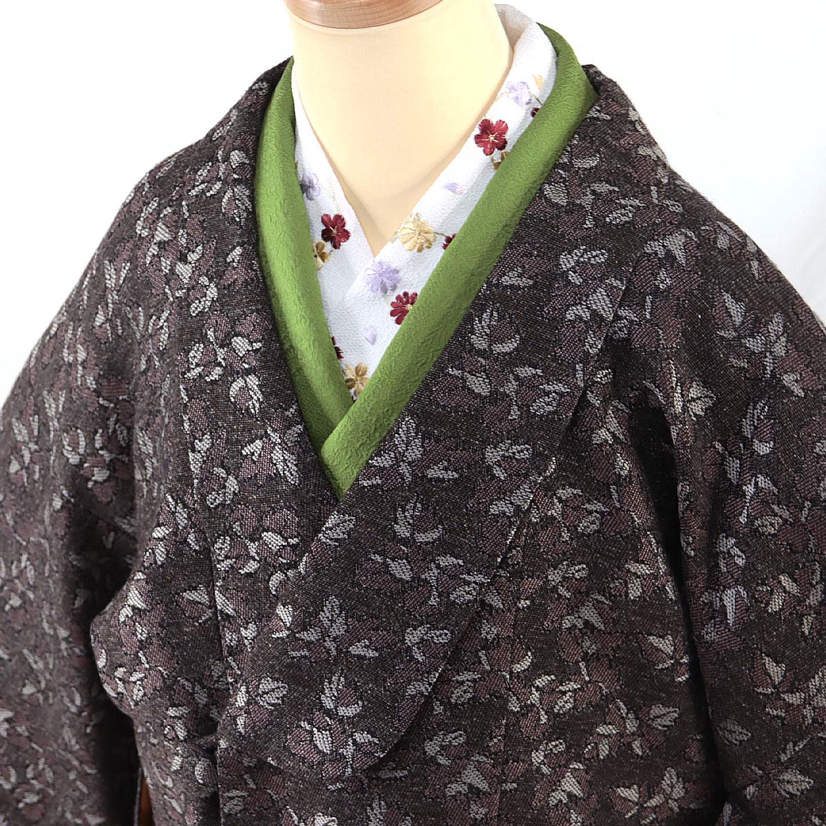 平和屋着物■極上　道中着・ショールセット　輪奈ビロード　草花間道　逸品　DZAB1662kh5 平和屋着物□極上 道中着・ショールセット 輪奈ビロード 草花間道 逸品