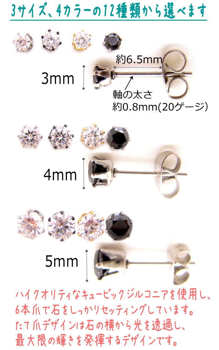 ピアス 316L サージカル ステンレス 片耳ピアス へリックス 20G 金属