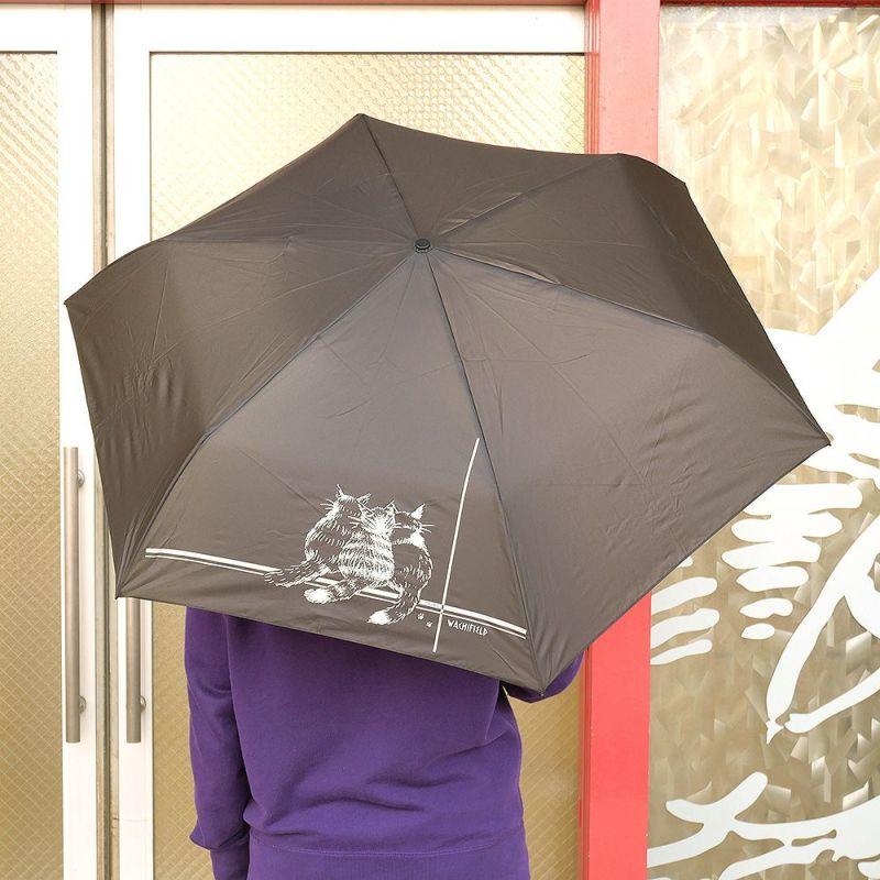 ダヤン 傘 わちふぃーるど 軽量折りたたみ傘（3匹猫・黒/北欧・S 