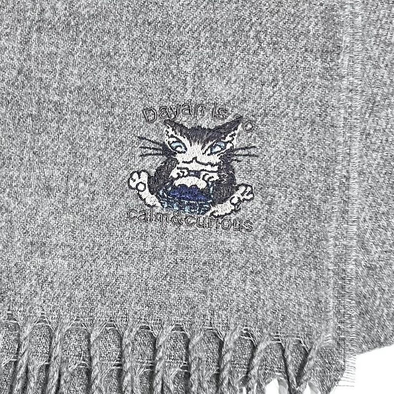 ダヤン マフラー わちふぃーるど カシミアタッチマフラー （グレー/黒