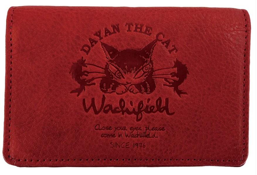 ダヤン 猫 名刺入れ わちふぃーるど 狼（赤/チョコ）本革 カードケース