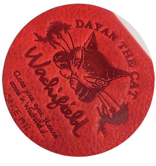 ダヤン 猫 名刺入れ わちふぃーるど 狼（赤/チョコ）本革 カードケース