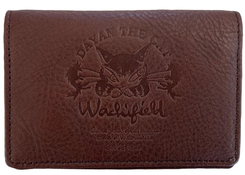 ダヤン 猫 名刺入れ わちふぃーるど 狼（赤/チョコ）本革 カードケース