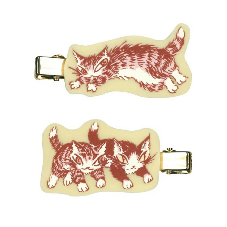 ダヤン ヘアアクセサリー わちふぃーるど バンスクリップ 髪留め 猫 猫
