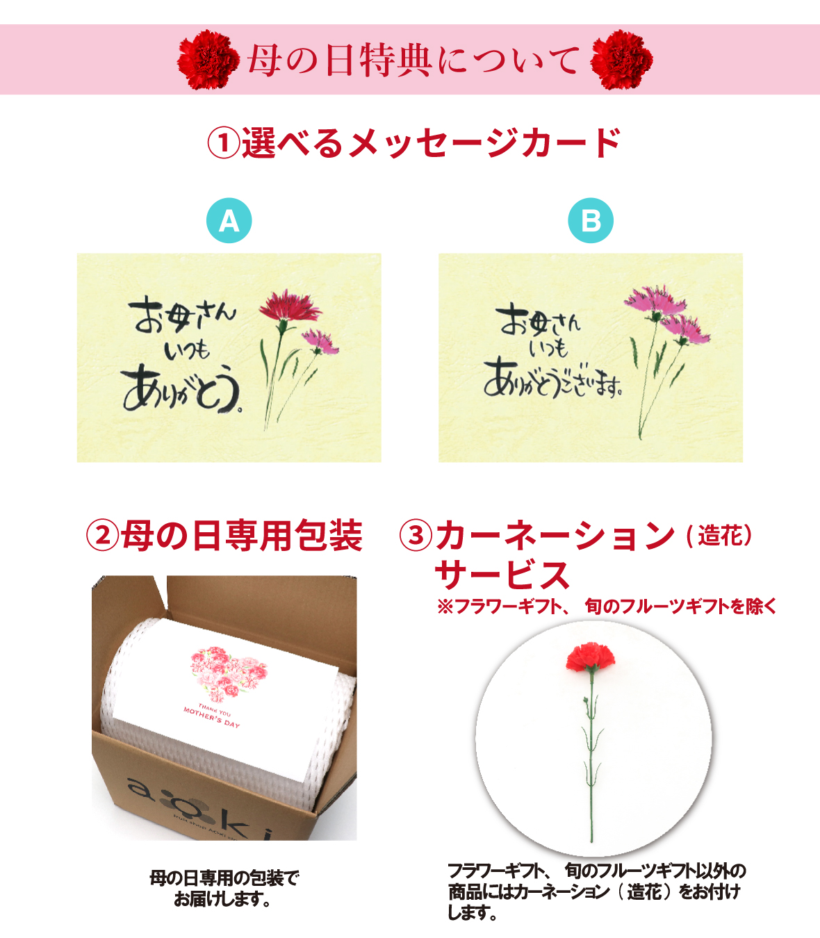 メッセージカード・包装について