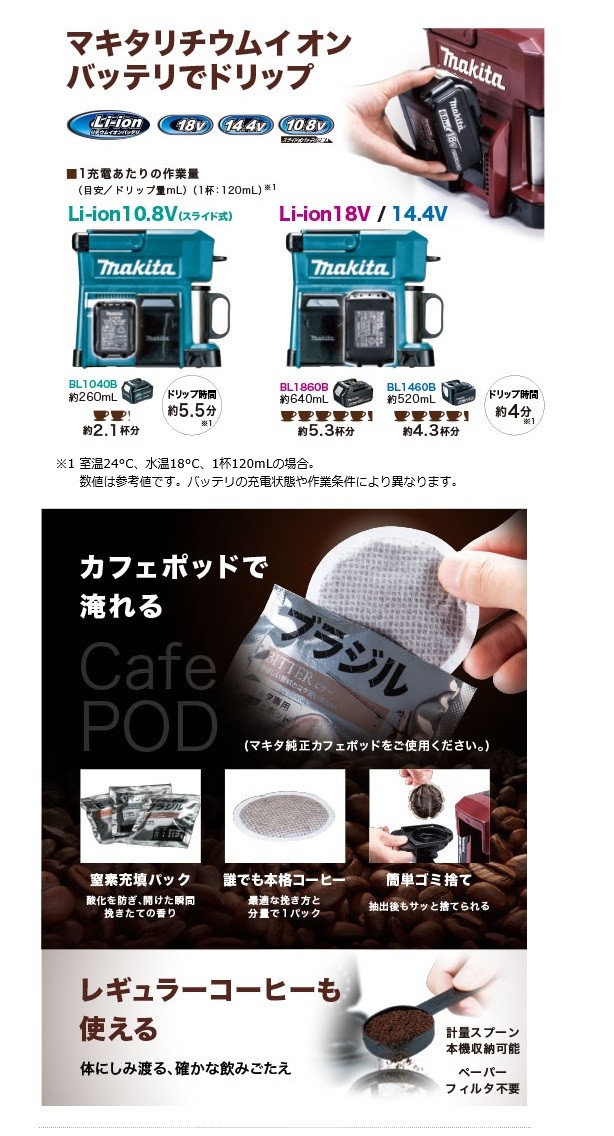 CM501DZ マキタ コーヒーメーカー　専用 楽天市場】マキタ 充電式コーヒーメーカー CM501DZ コーヒー