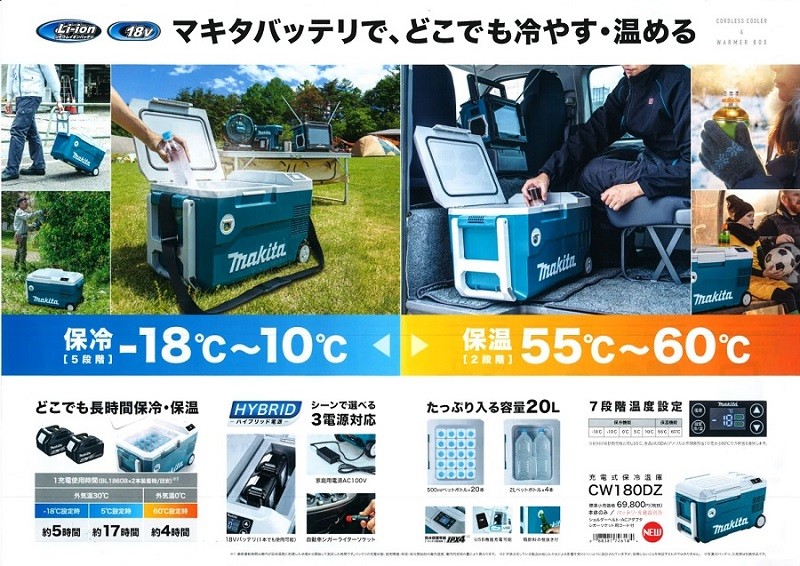 マキタ電動工具 充電式保冷温庫 CW180DZ 18V 本体のみ（バッテリ・充電