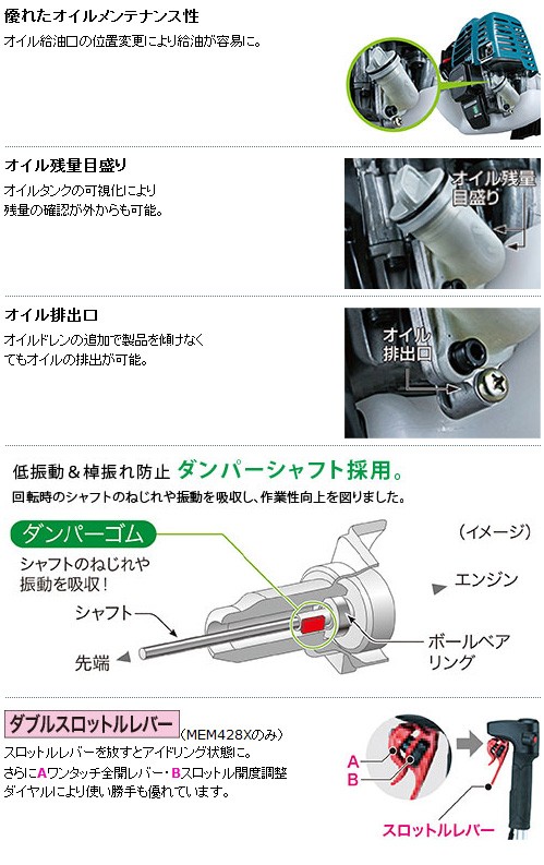 多様な多様なマキタ電動工具 エンジン刈払機 MEM428XC Uハンドル 4