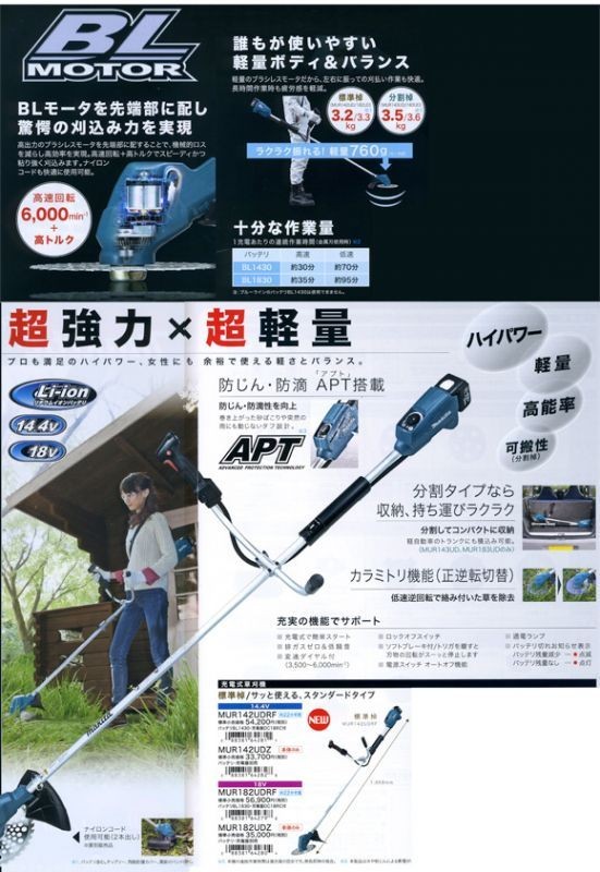 マキタ電動工具 充電式草刈機 スタンダードタイプ (14.4V) MUR142UDZ(バッテリ・充電器別売) 充電工具 : mur142udz :  株式会社青木金物 - 通販 - Yahoo!ショッピング