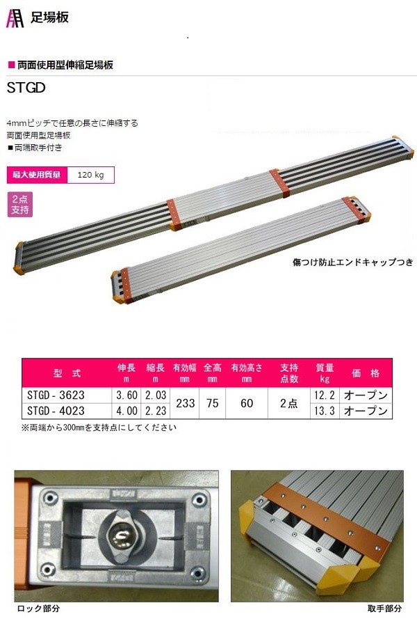 ピカ STGD-4023 足場板【野田愛宕店】【店頭取引限定】【未使用】管理