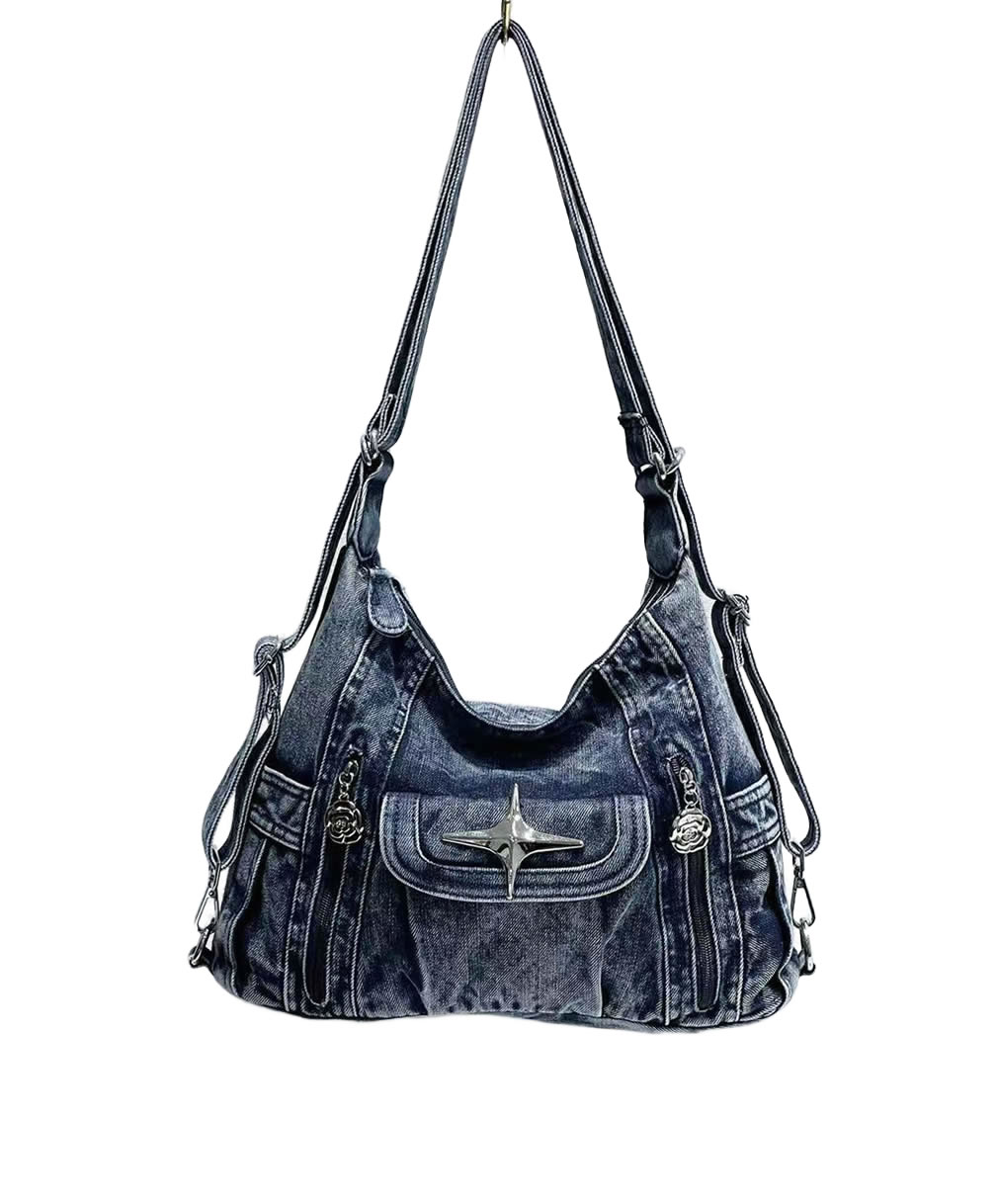 爆買 デニムバッグ レディース メンズ 3WAY ショルダー 斜め掛け