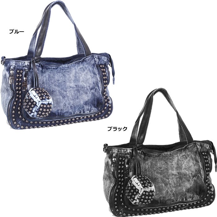 デニム地トートバッグ