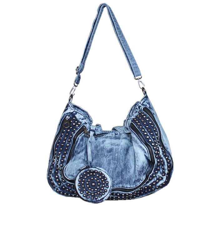 デニム地トートバッグ