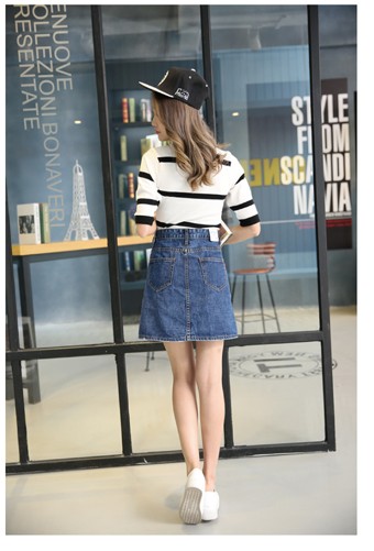 レース付きデニムロールアップ ショートパンツ