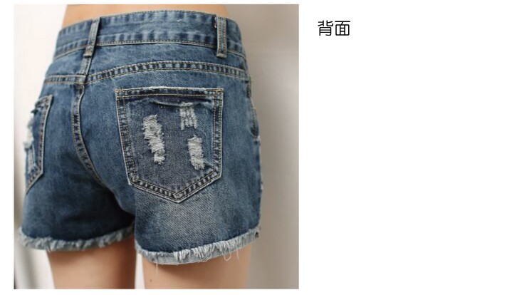 レース付きデニムロールアップ ショートパンツ