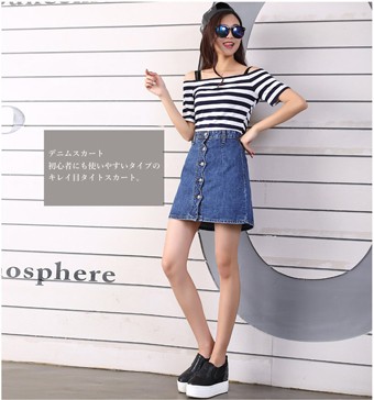 デニムロールアップ ショートパンツ