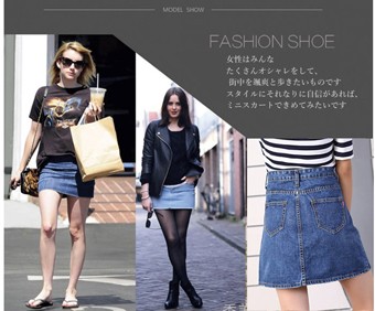 レース付きデニムロールアップ ショートパンツ