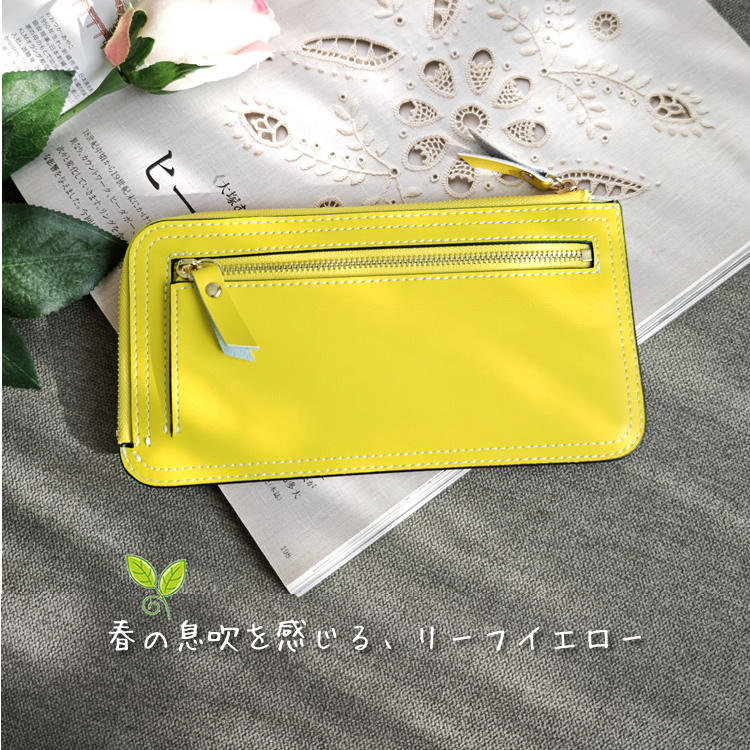 AMgrocery 【リニューアル】本革 L字ファスナー 長財布 薄型 軽量 大