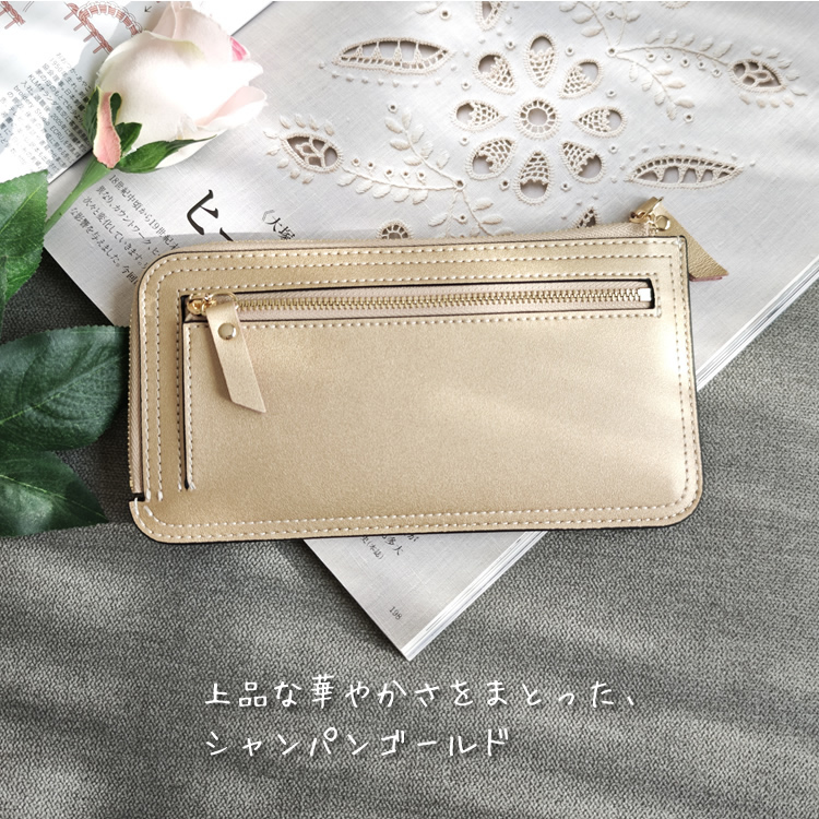 AMgrocery 【リニューアル】本革 L字ファスナー 長財布 薄型 軽量 大 
