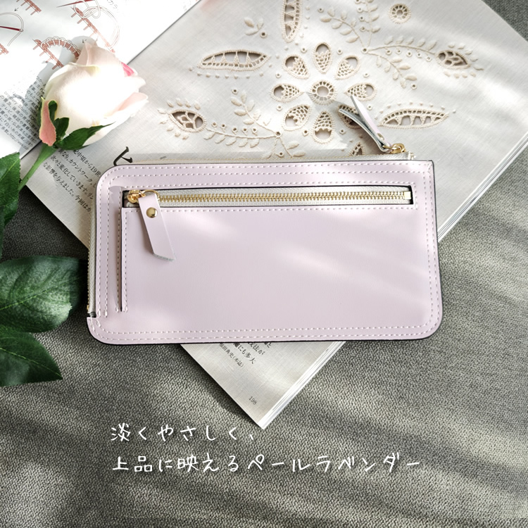 AMgrocery 【リニューアル】本革 L字ファスナー 長財布 薄型 軽量 大