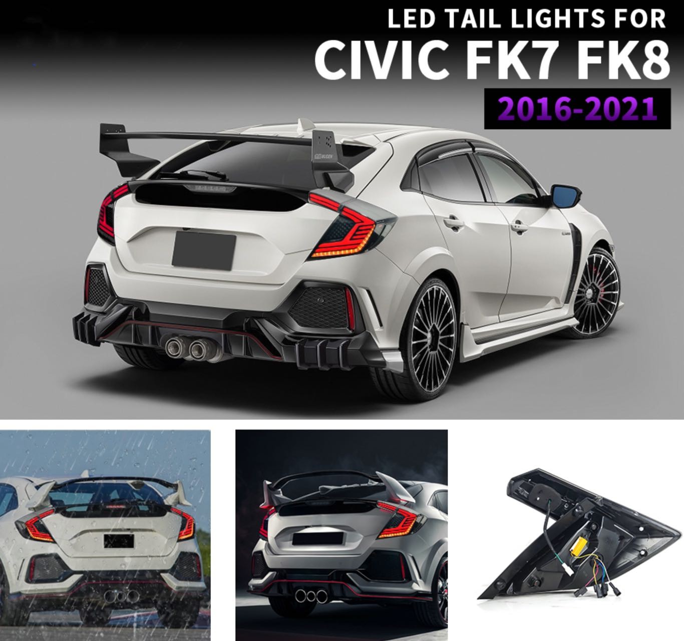 今年新着 送料無料 ホンダ シビック FK7 FK8 タイプＲ TYPE R テールランプ オープニングモーション搭載 流れるウインカー LED  一体化 スモークレンズ H29〜R02 : dy-sy-2016c-s : 青山雑貨屋 - 通販 - Yahoo!ショッピング