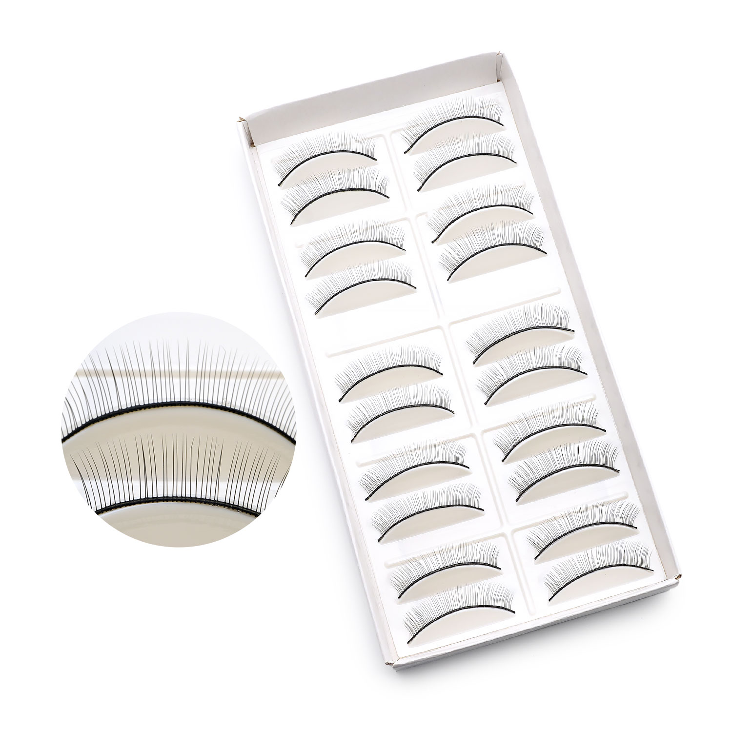 マツエク 練習用 ストレート つけまつげ 10ペア Training Eye Lashes
