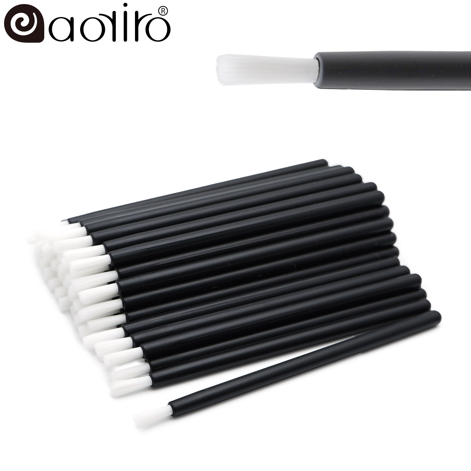 ホワイト毛先美容ブラシ マイクロアプリケーター 1袋/約50本入 使い捨て ノリなし 美容液用ブラシ | 