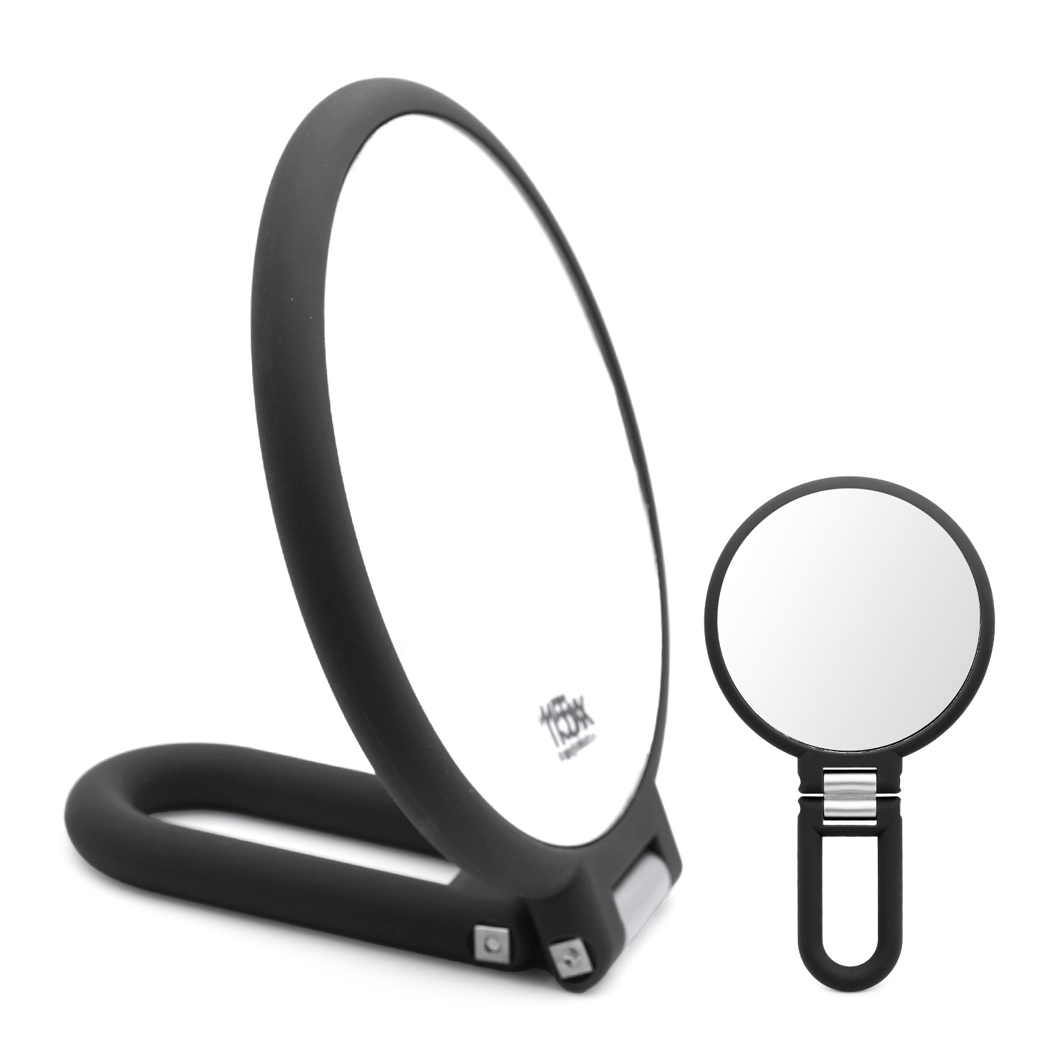 15X スタンド式 両面 ハンドミラー 15倍拡大鏡+普通鏡 手持ちミラー