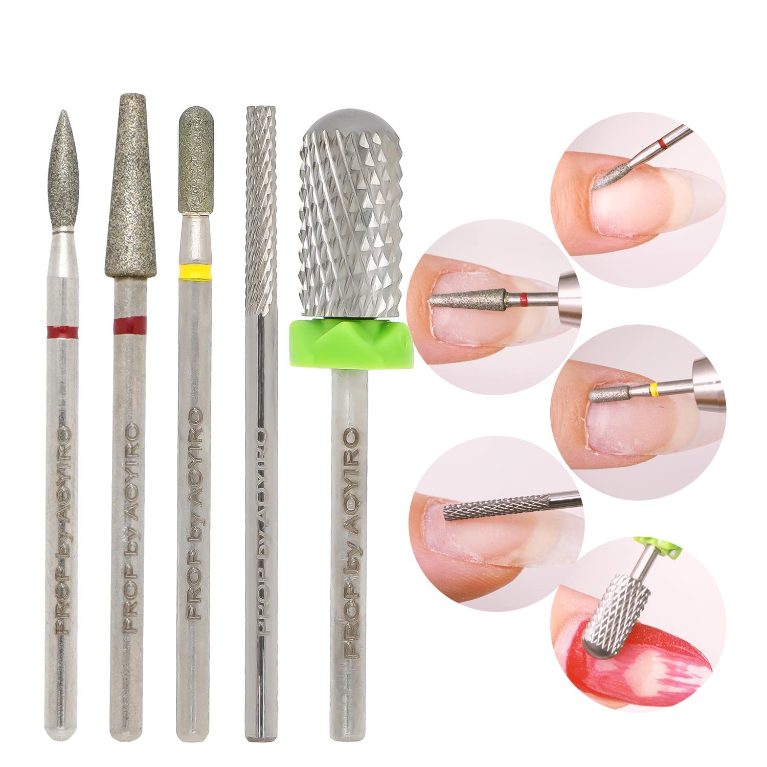 シルバー ネイルマシンビット セット ダイヤモンド 電動 カーバイド