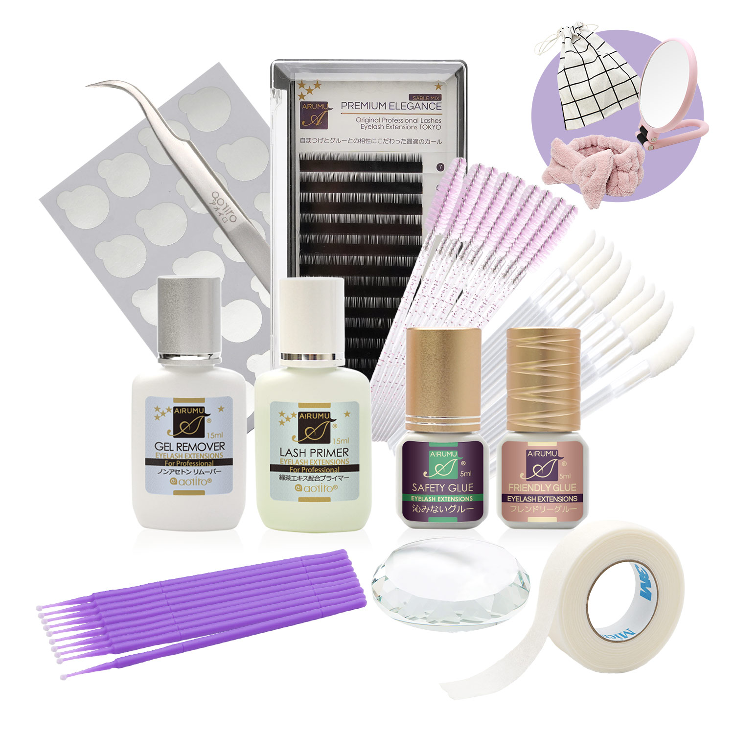 SB セーブル ラッシュ まつエク セット（14点）キット 16列ミックス J