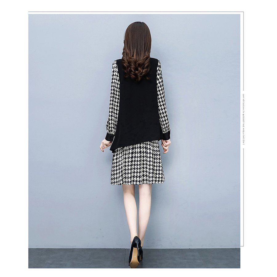 面接おしゃれセットアップ長袖シャツワンピースベストレディース21春服新品きれいめプリント着痩せ2点セット春夏パンツスーツ新作女性通勤 メーカー直送