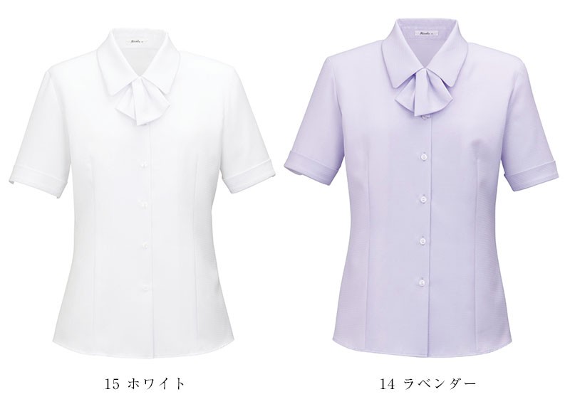 ボンマックス（ユニフォーム） 事務服 ブラウス 千鳥柄 リボン