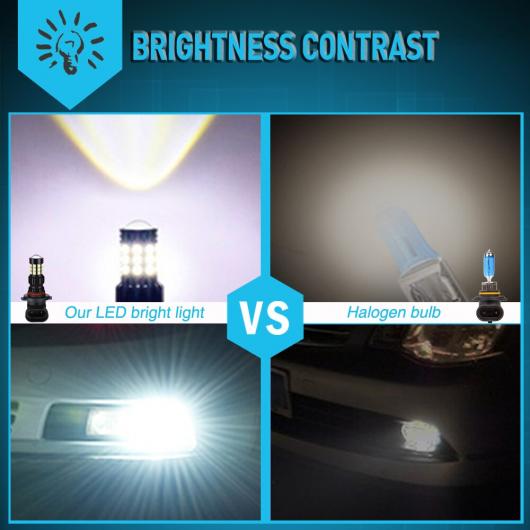 2ピース 9005 HB3 H8 H11 LED フォグライト デイタイムランニングライト 適用: BMW E60 E39 X5 E70 ホワイト H11・9005/HB3 AL-MM-8446 ALの画像