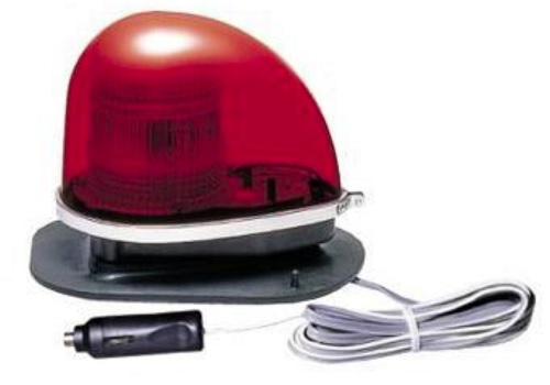 小糸製作所/KOITO 赤色丸型警光灯 12V 2N型 フラッシュランプ ゴムマグネットタイプ シガーライタープラグ付 GFL-2NBR 入数：1個｜apagency