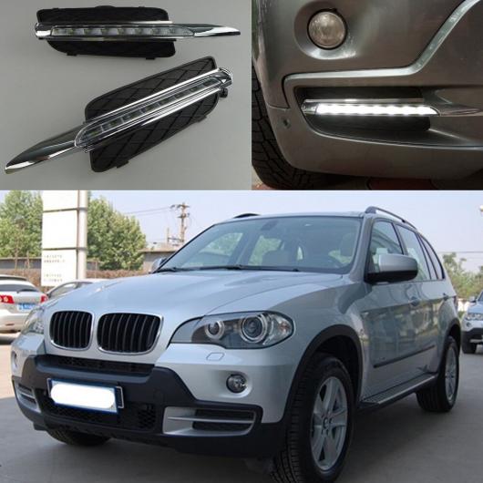 2ピース DRL 適用: BMW X5 E70 2007 2008 2009 2010 デイタイム ランニング ライト デイライト LED ベーキング ペイント モデル AL-MM-8728 AL_6