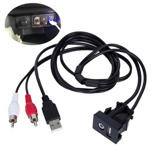 �ԗp�P�[�u�� 1m RCA �P�[�u�� �A�_�v�^ �X�C�b�` 3.5mm �I�[�f�B�I �W���b�N AUX USB �����}�E���g�p�l���}�E���g VW �g���^ �u���b�N AL-AA-6890 AL