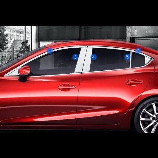 適用: MAZDA3 マツダ 3 アクセラ 2014 2017 ステンレス スチール ウインドウ ピラー ポスト カバー トリム ステッカー 10ピースセット AL EE 6733 AL :502259550:オートパーツエージェンシー