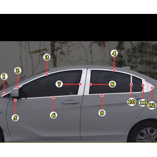適用: ホンダ シティ 2014-2018 ステンレス スチール ウインドウ トリム ストリップ エクステリア 装飾 アクセサリー 24ピース AL-EE-7215 AL