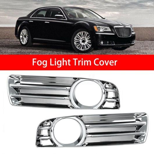 2ピース クローム フロント バンパー フォグライト ドライビング ランプ トリム カバー 適用: クライスラー/CHRYSLER 300 2005-2010 タイプ001 AL-JJ-4597 AL