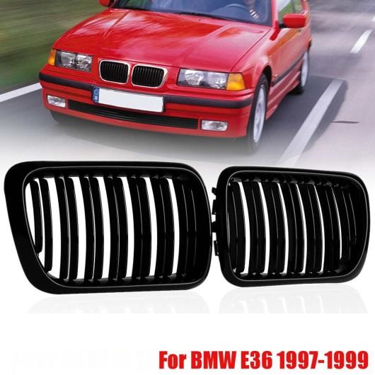 ペア ABS フロント グリル レーシング デュアル ライン フロント 適用: BMW E36 1997 1998 1999 5113819515 ピアノブラック AL-NN-0942 AL