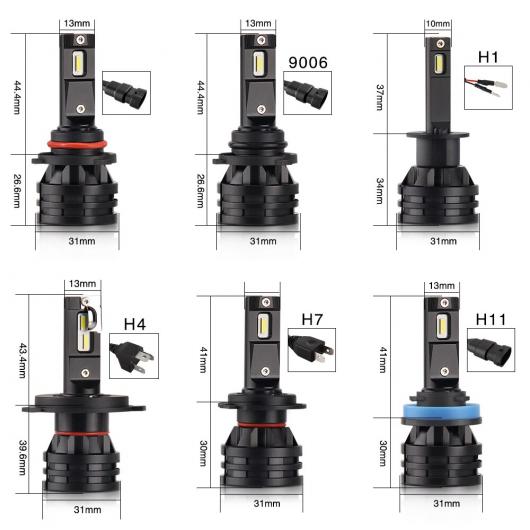 2ピース LED ヘッドライト H1 H4 H7 H11 HB3 9005 HB4 9006 H7 LED バルブ 適用: バルブ 12V 16000LM 6500K ミニ 1 ペア H1 AL NN 6201 AL :504465110:オートパーツエージェンシー