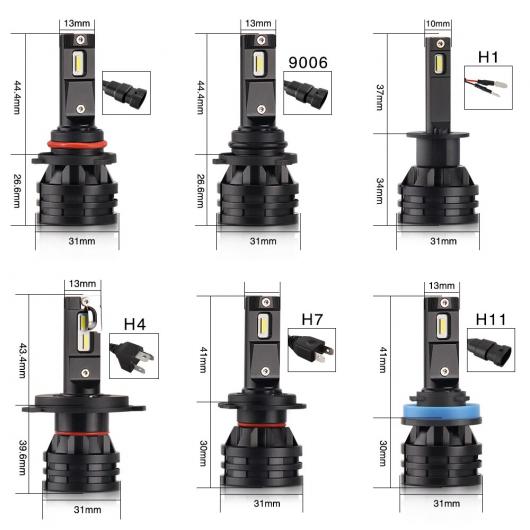 2ピース LED ヘッドライト H1 H4 H7 H11 HB3 9005 HB4 9006 H7 LED バルブ 適用: バルブ 12V 16000LM 1 ペア H7 アダプター AL-NN-6201 AL
