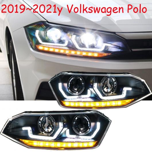 バンパー ヘッドランプ ポロ ヘッドライト 2019 2021 オールインLED/HID キセノン DRL モデル2 VW ポロ 2019 2021 LED バルブ AL OO 0012 AL :504627630:オートパーツエージェンシー