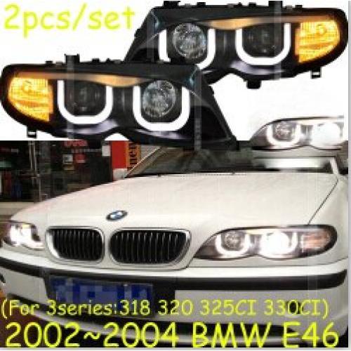 2ピース ヘッド ランプ 適用: E46 ヘッドライト 2002 2004 318 320i 325 330 HID ヘッドライト 2ピース BMW E46 2002 2004 AL OO 0436 AL :504634600:オートパーツエージェンシー