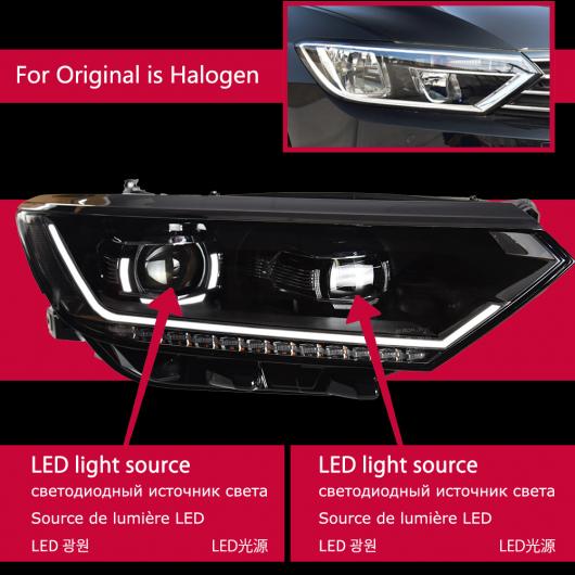 ヘッド ランプ 適用: VW パサート B8 LED ヘッドライト 2016 2019 ヘッドライト B8 DRL ウインカー ハイ ビーム LED レンズ AL OO 7763 AL :504942440:オートパーツエージェンシー