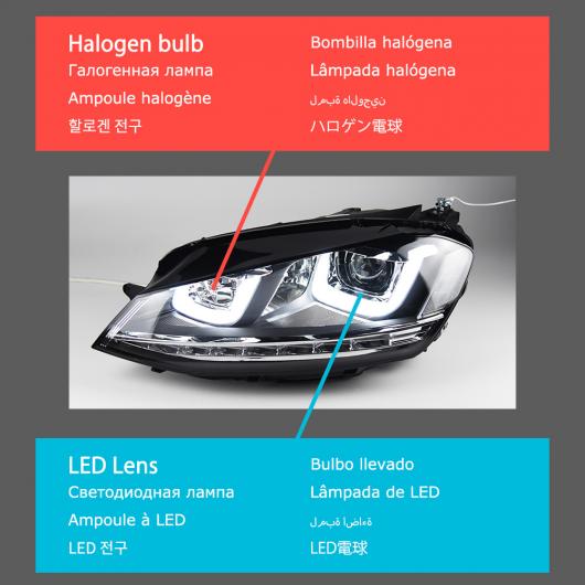 ヘッド ランプ 適用: VW ゴルフ 7 LED ヘッドライト 2013 2018 ヘッドライト ゴルフ 7 DRL TSI シルバー ヘッドライト LED AL OO 7768 AL :504942510:オートパーツエージェンシー