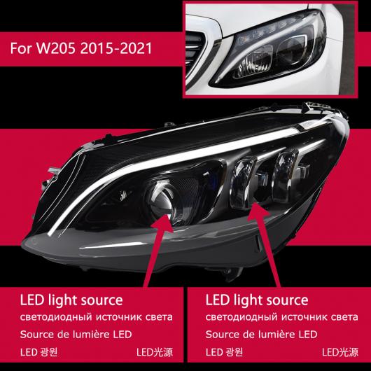 ヘッド ランプ 適用: メルセデス・ベンツ W205 LED ヘッドライト 2014-2020 ヘッドライト C200 C260 C300 DRL ウインカー フル LED AL-OO-7780 AL